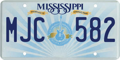 MS license plate MJC582