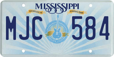 MS license plate MJC584