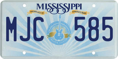 MS license plate MJC585