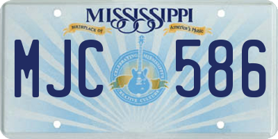 MS license plate MJC586