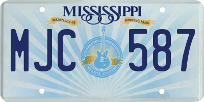 MS license plate MJC587