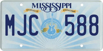 MS license plate MJC588