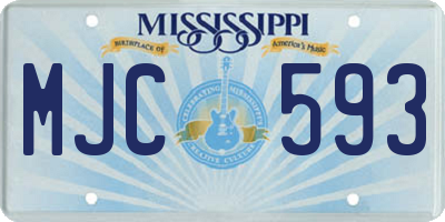 MS license plate MJC593