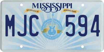 MS license plate MJC594