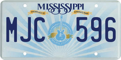 MS license plate MJC596