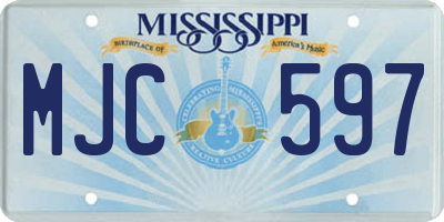 MS license plate MJC597
