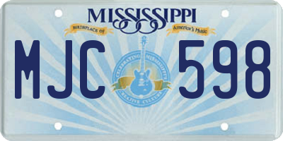 MS license plate MJC598