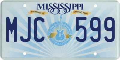 MS license plate MJC599