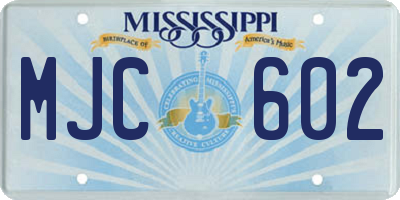 MS license plate MJC602