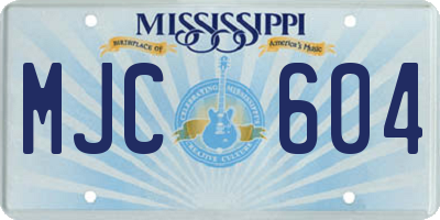 MS license plate MJC604