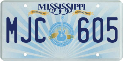 MS license plate MJC605