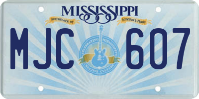 MS license plate MJC607