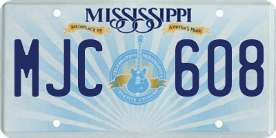 MS license plate MJC608