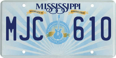MS license plate MJC610