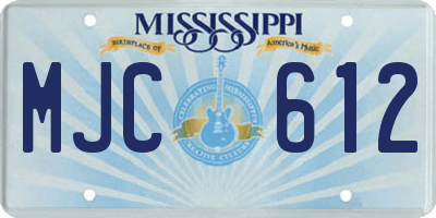 MS license plate MJC612
