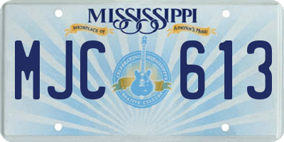 MS license plate MJC613