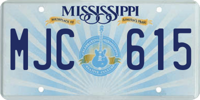 MS license plate MJC615