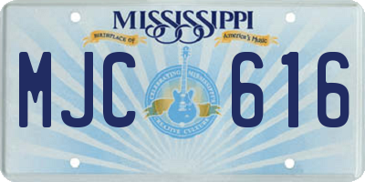 MS license plate MJC616