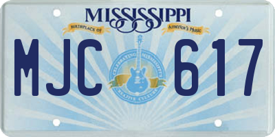 MS license plate MJC617