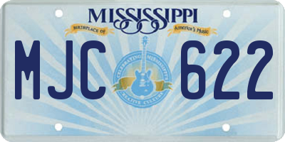 MS license plate MJC622