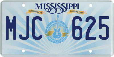 MS license plate MJC625