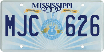 MS license plate MJC626