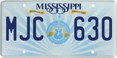 MS license plate MJC630