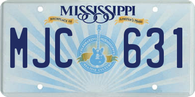 MS license plate MJC631