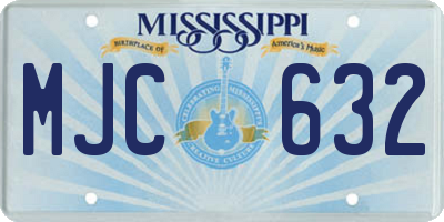 MS license plate MJC632