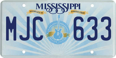 MS license plate MJC633
