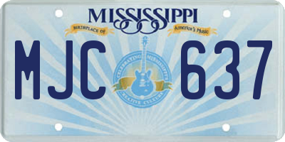 MS license plate MJC637