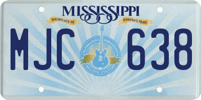 MS license plate MJC638