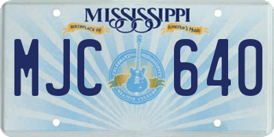 MS license plate MJC640