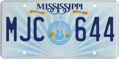 MS license plate MJC644
