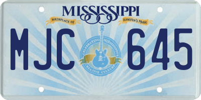 MS license plate MJC645