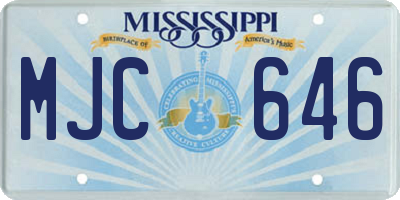 MS license plate MJC646