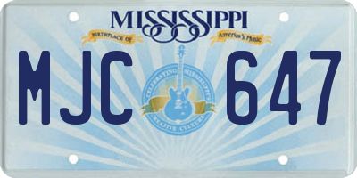 MS license plate MJC647