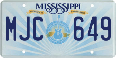 MS license plate MJC649