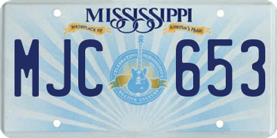 MS license plate MJC653