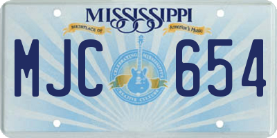 MS license plate MJC654