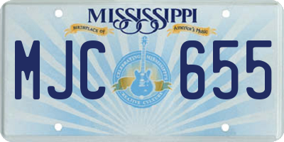 MS license plate MJC655