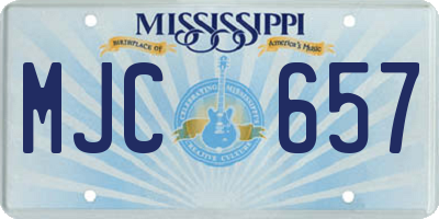 MS license plate MJC657