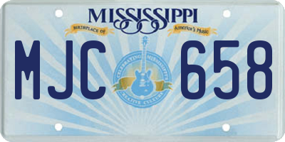 MS license plate MJC658
