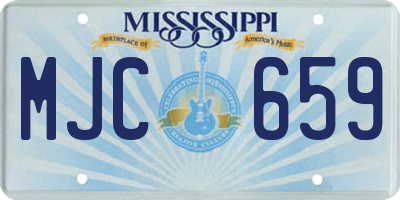 MS license plate MJC659