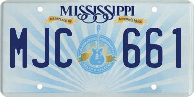 MS license plate MJC661