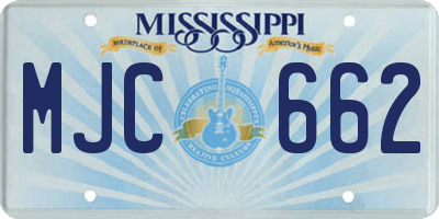 MS license plate MJC662