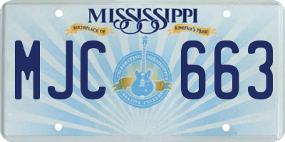MS license plate MJC663