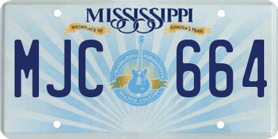 MS license plate MJC664