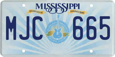 MS license plate MJC665