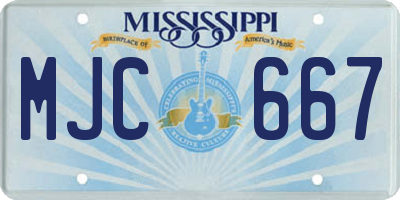 MS license plate MJC667